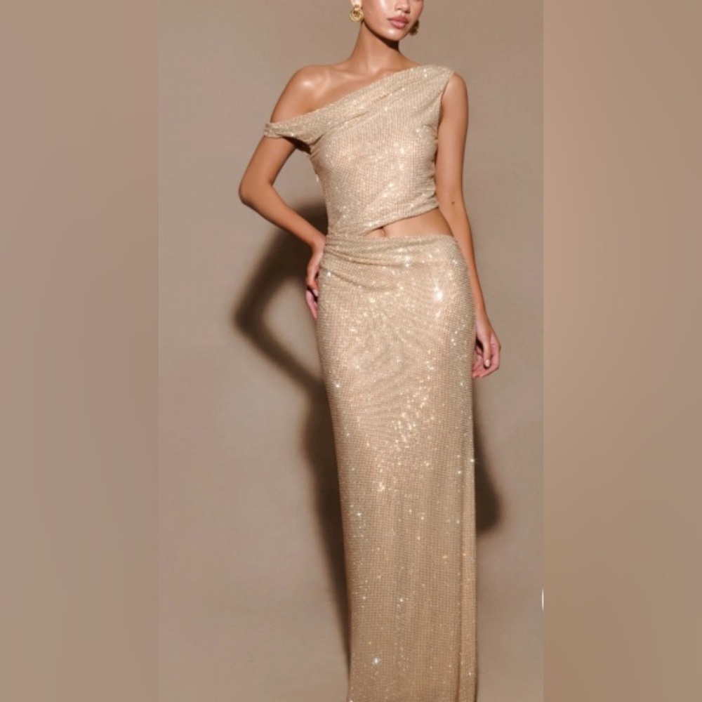 Meshki Gold Embellished Fabric